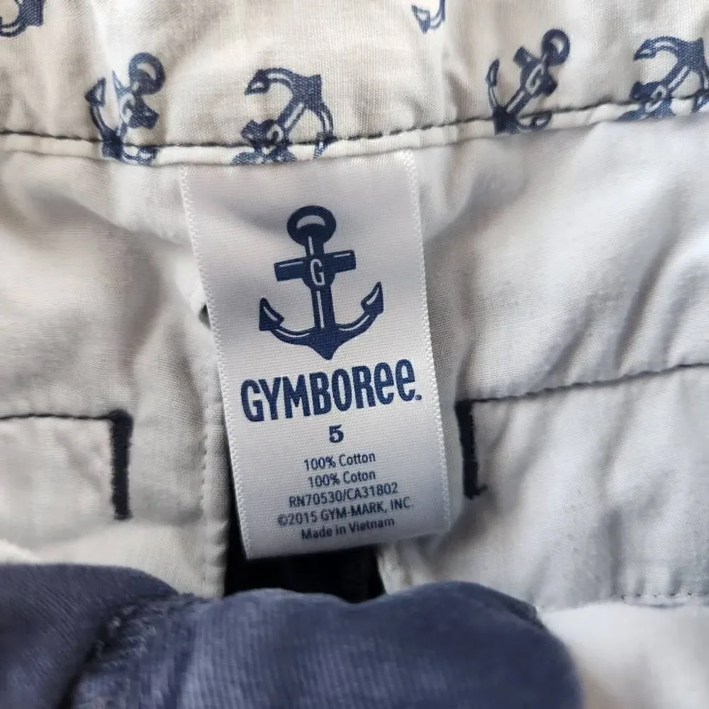 Gymboree boys size 5 navy blue Stanton cotton shorts school uniform
